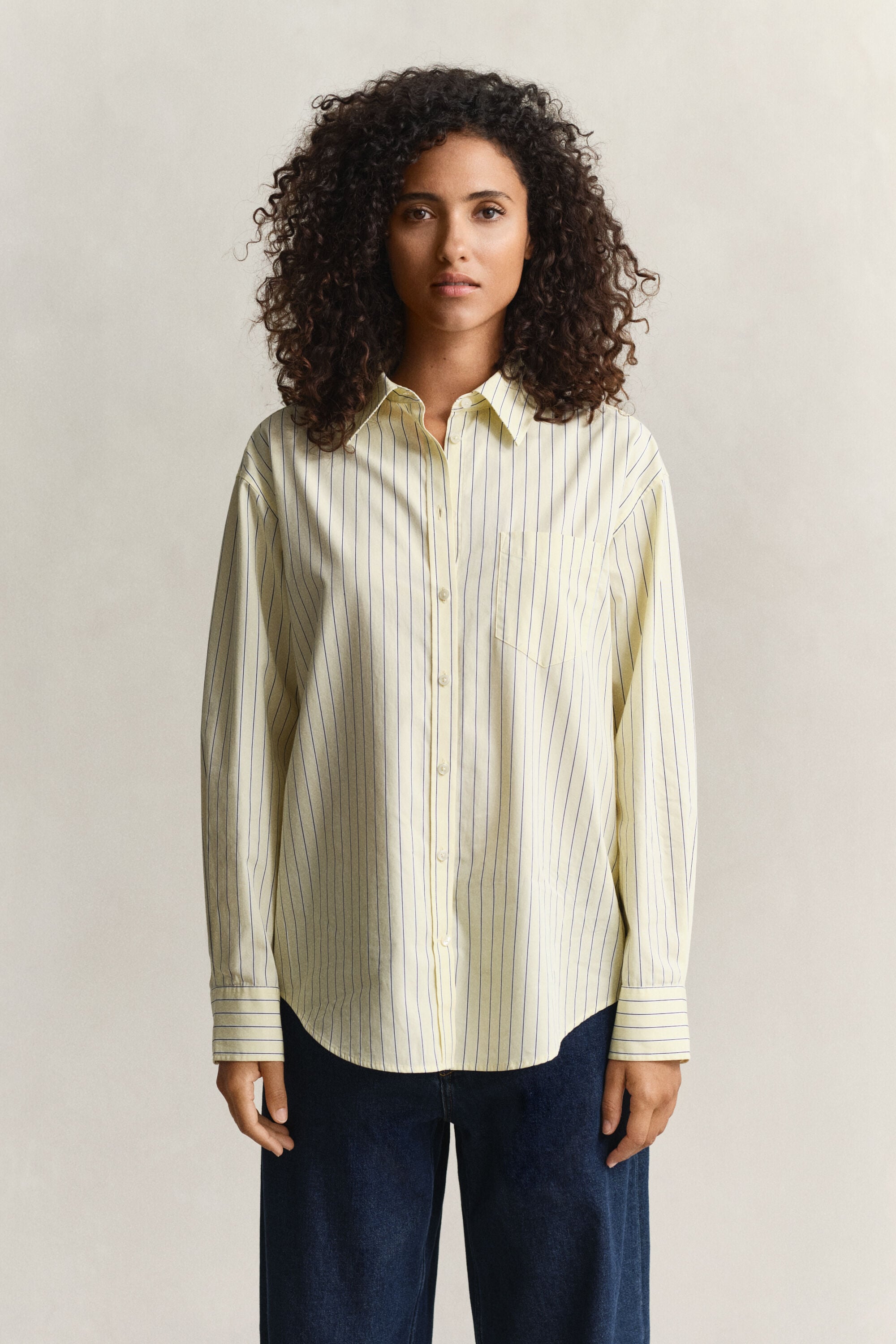 Relaxed Fit poplin hemd met strepen