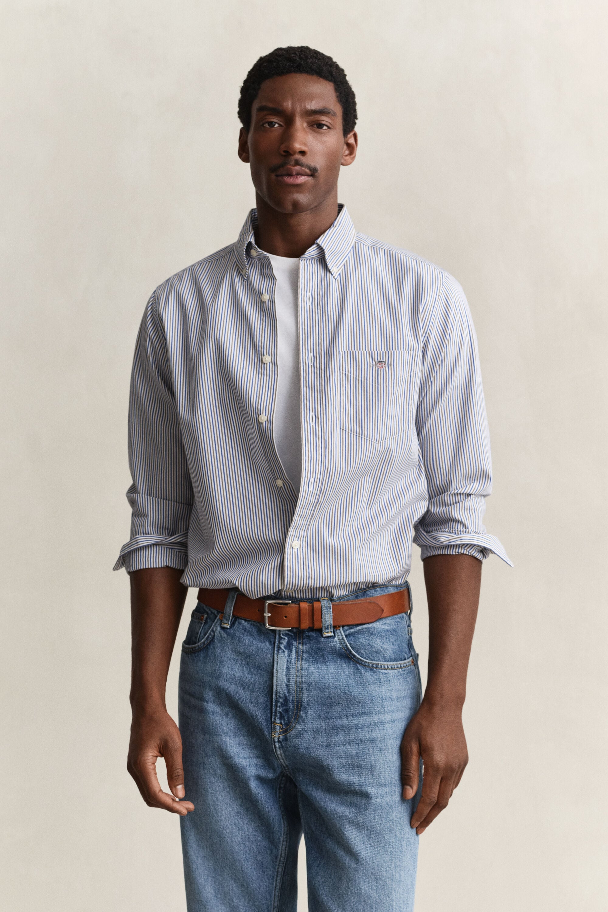 Chemise en popeline à rayures