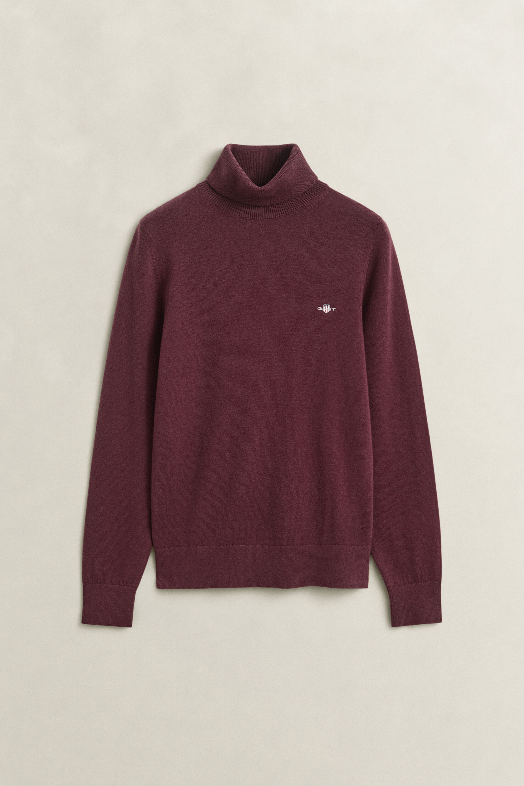 Pull col roulé en laine et coton