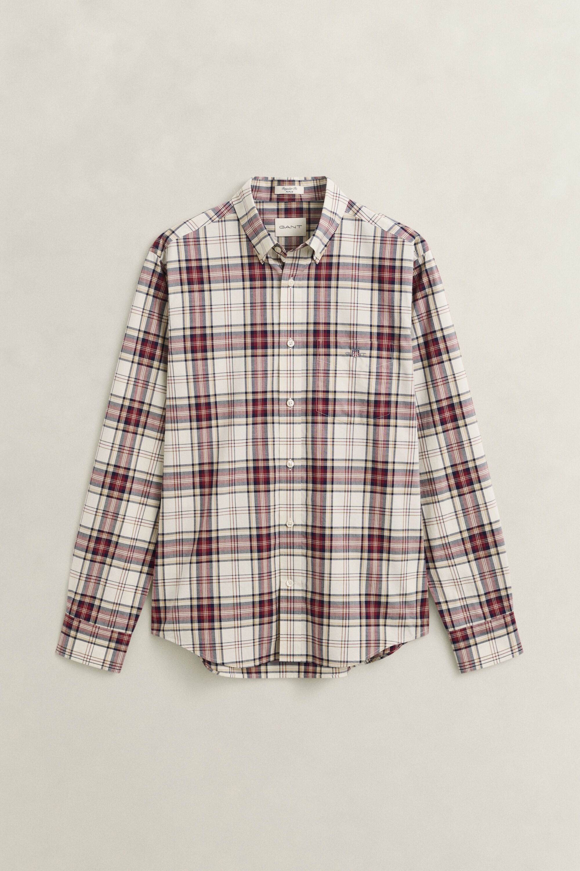 Geruit poplin hemd