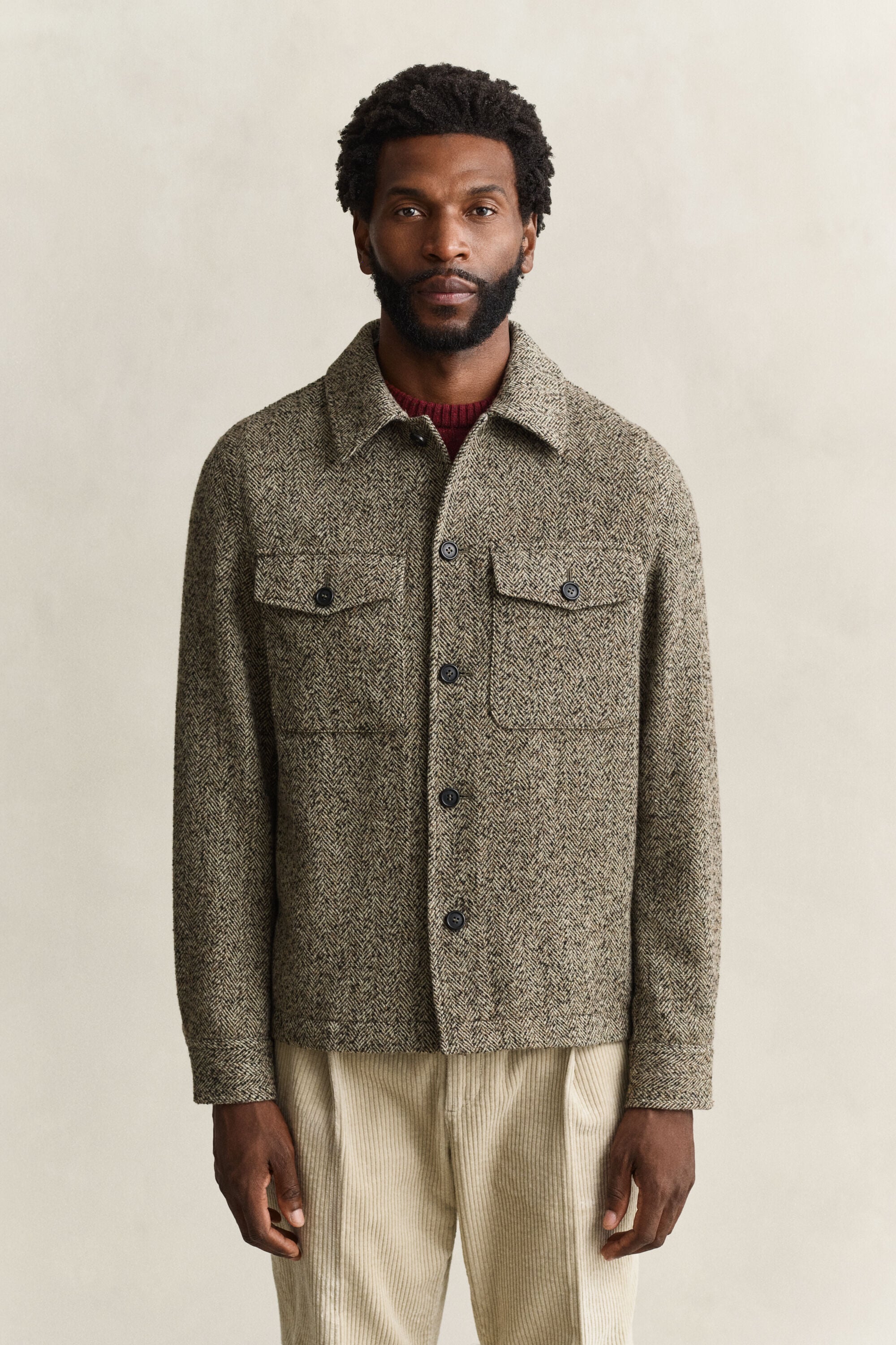 Overshirt met visgraatmotief