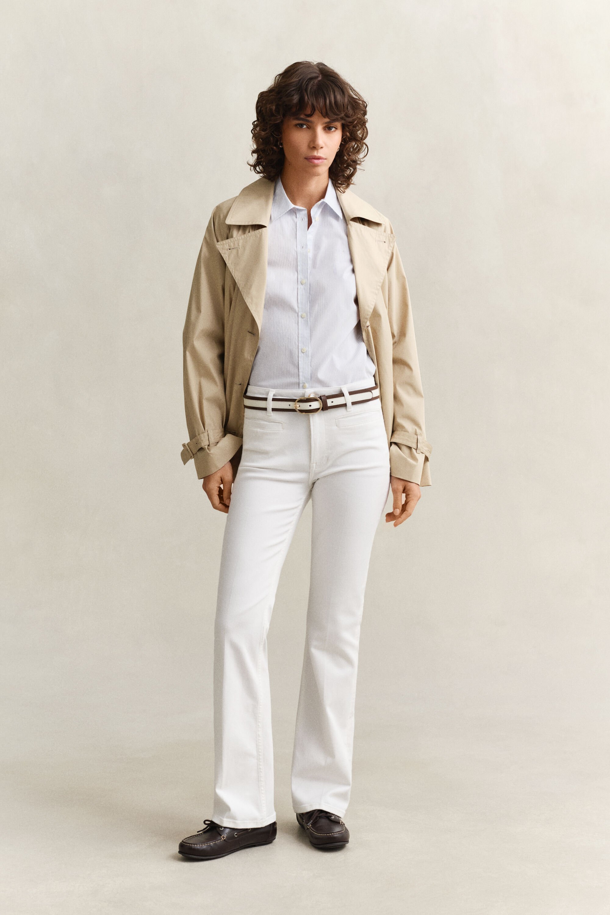 Chemise coupe slim en popeline à rayures