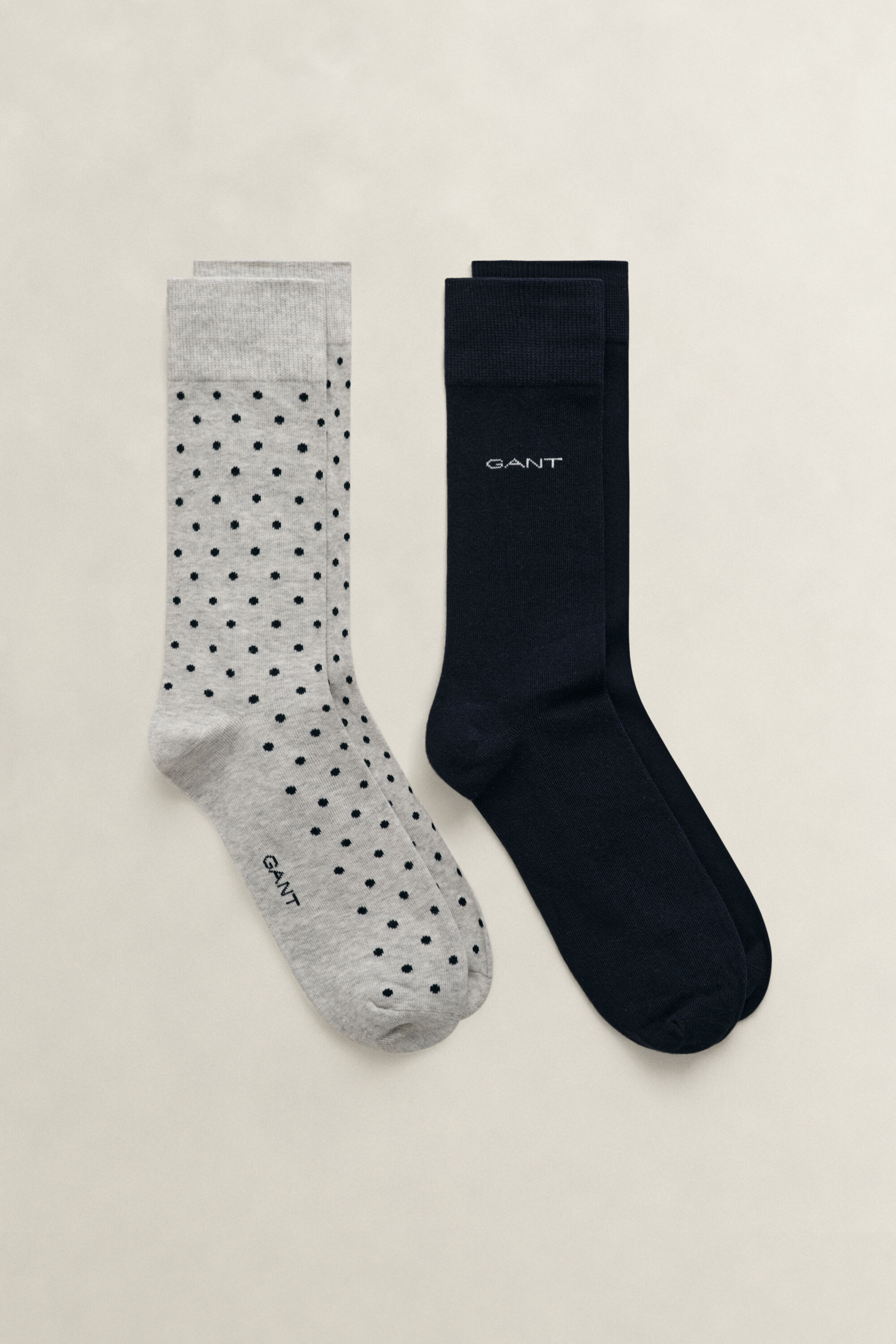 Lot de 2 paires de chaussettes unies et à pois