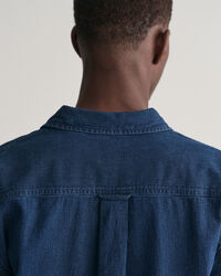 Relaxed Fit Indigo Textured hemd