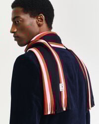 Gebreide gestreepte sjaal van wolmix