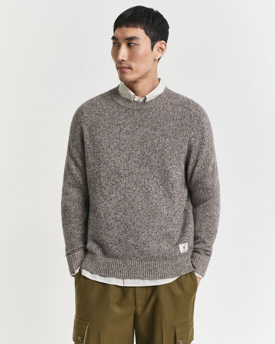 Trui met ronde hals van mouliné wolmix