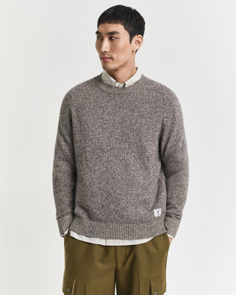 Trui met ronde hals van mouliné wolmix