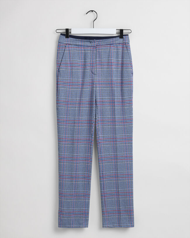 Geruite jersey sigarettenbroek