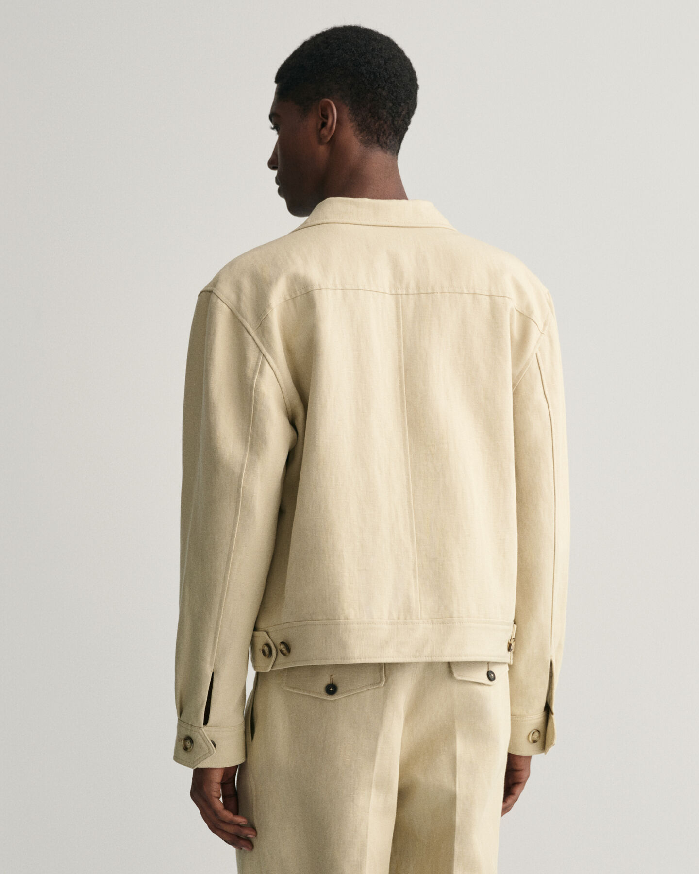 Veste de costume relaxed fit en coton et lin