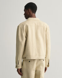 Veste de costume relaxed fit en coton et lin