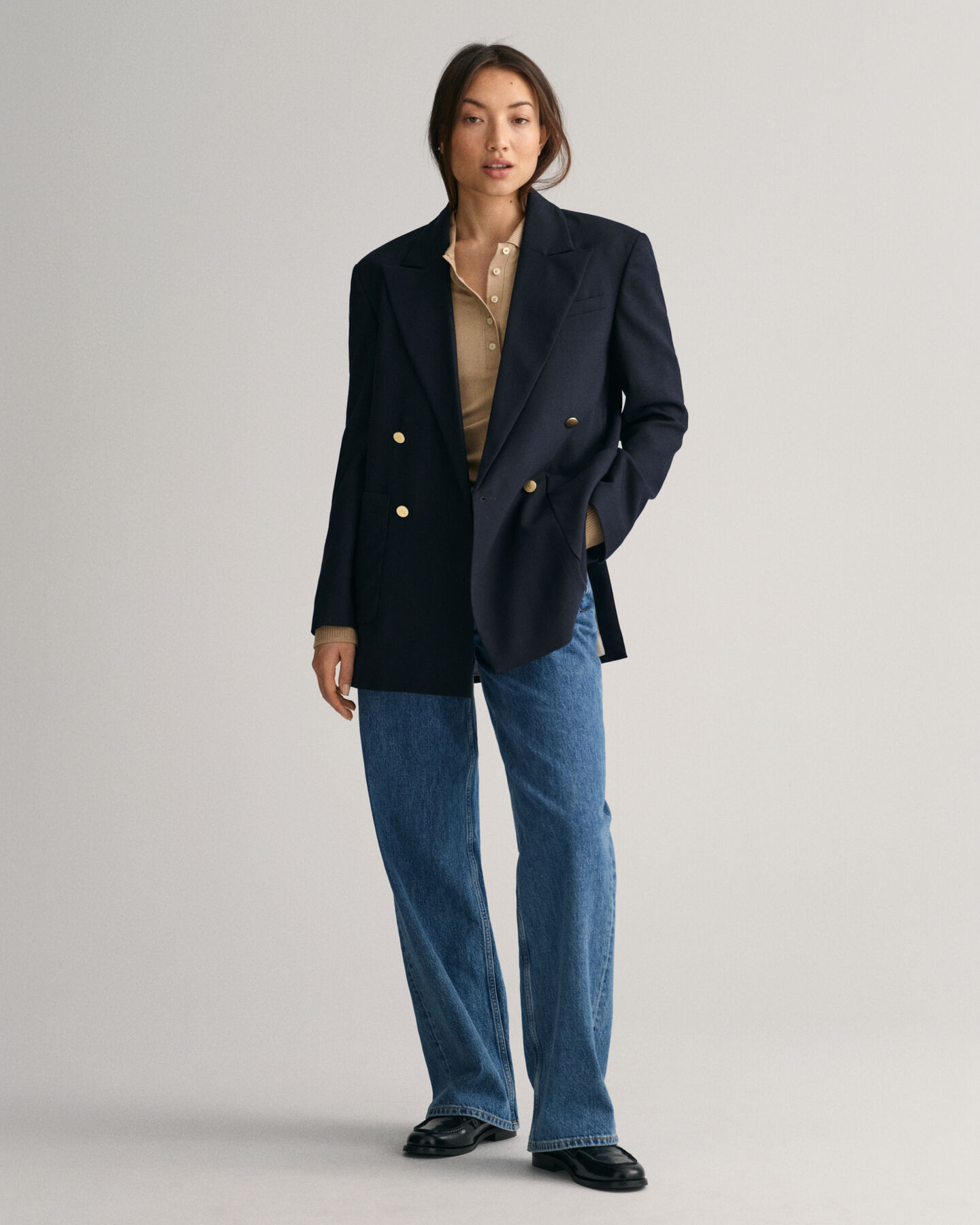 Polo à manches longues avec col travaillé