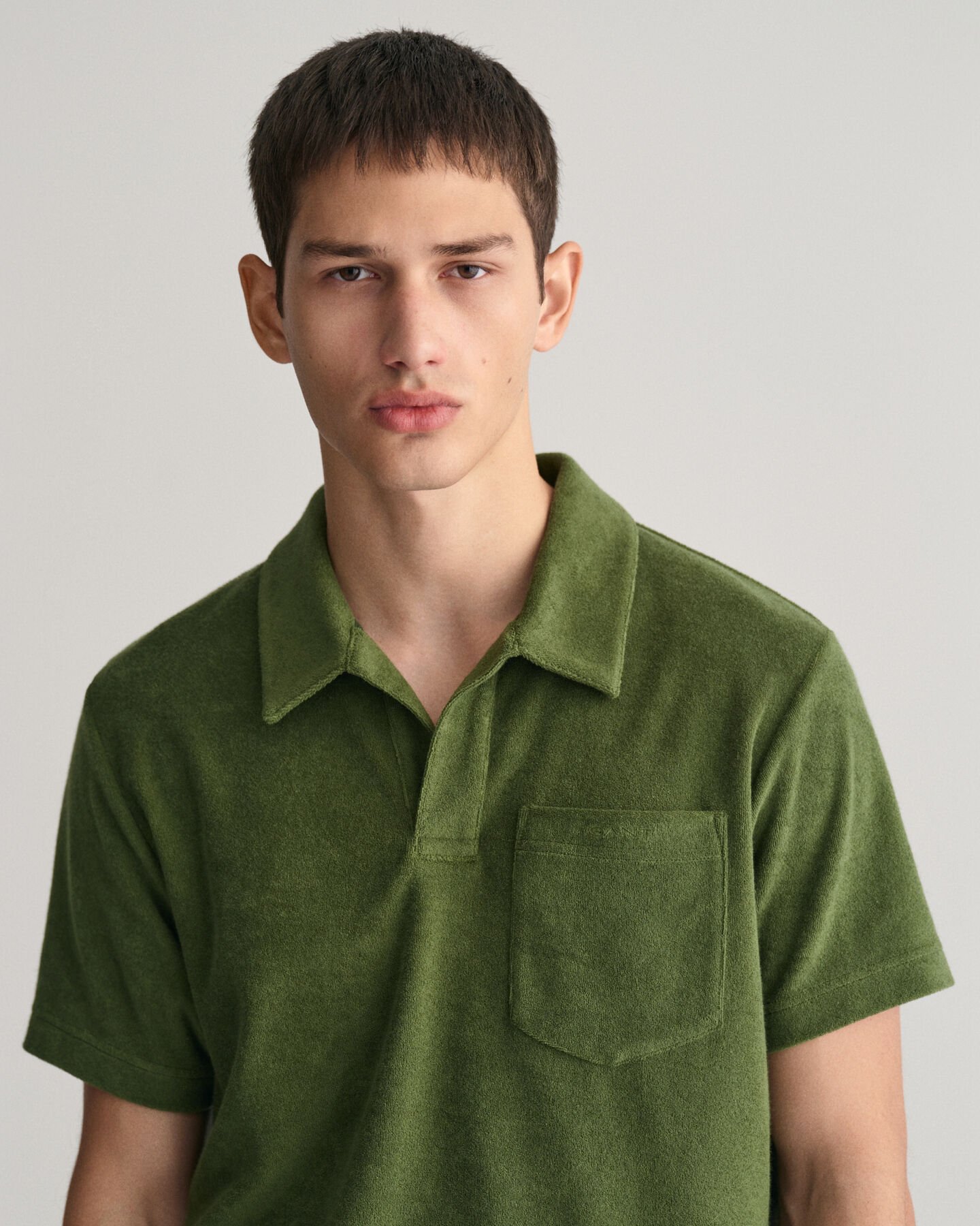 Terry Cloth piqu&eacute; poloshirt