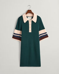 Robe courte fa&ccedil;on polo en maille