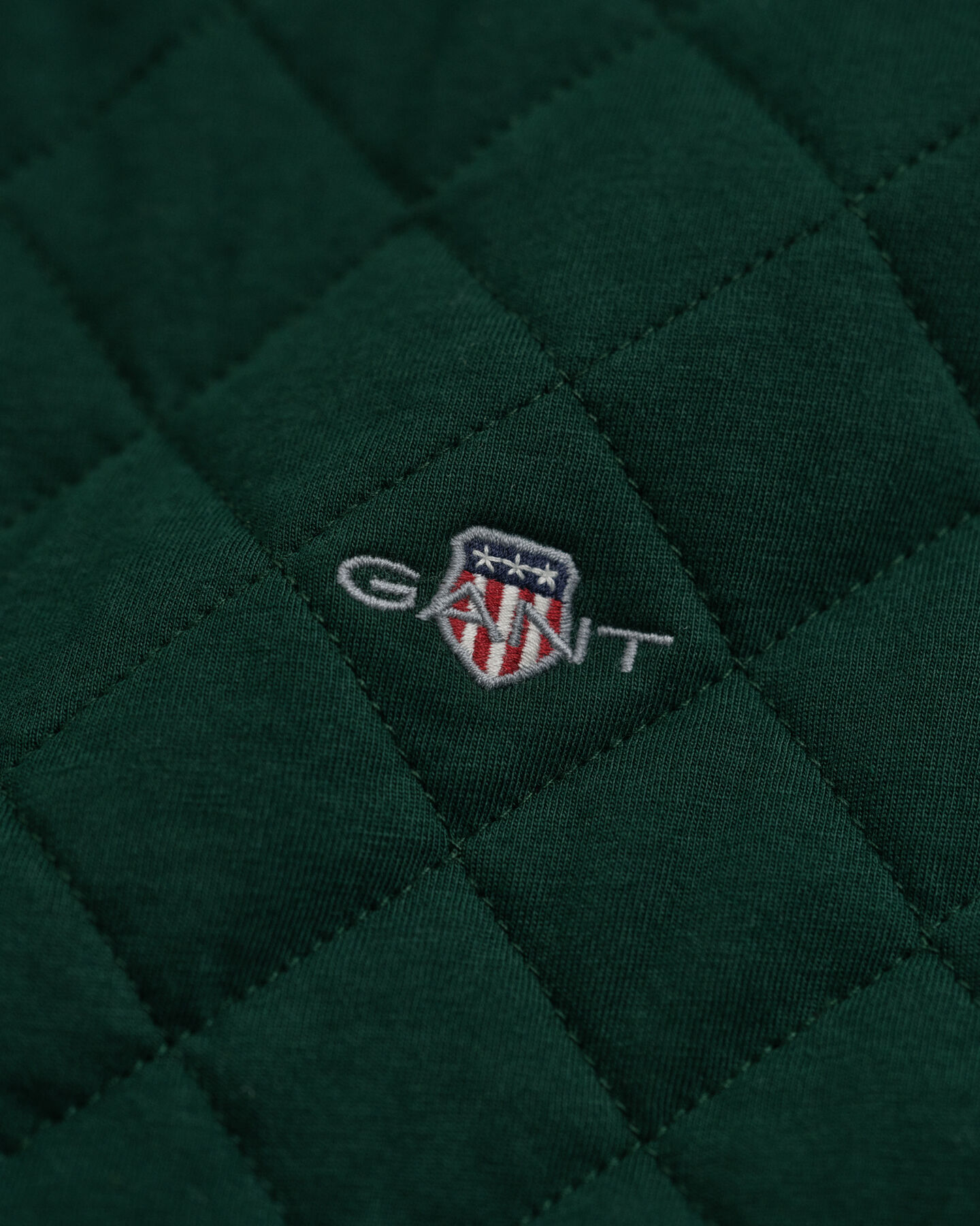 Sweat-shirt zippé matelassé avec col en velours côtelé