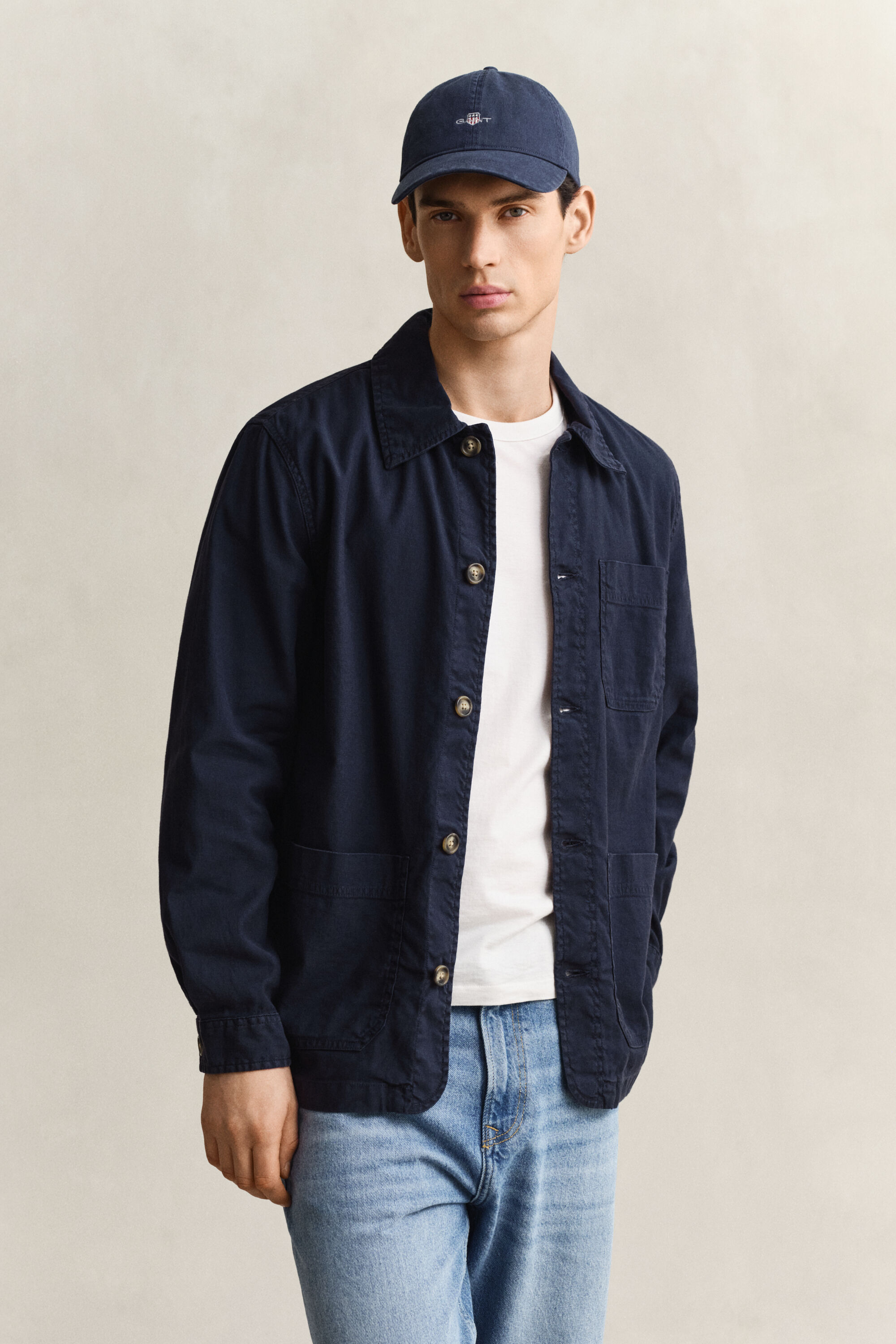Overshirt met linnenmix