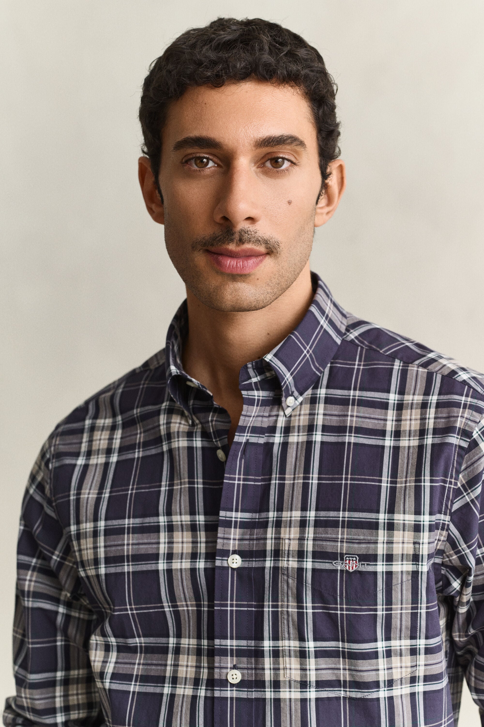 Geruit poplin hemd