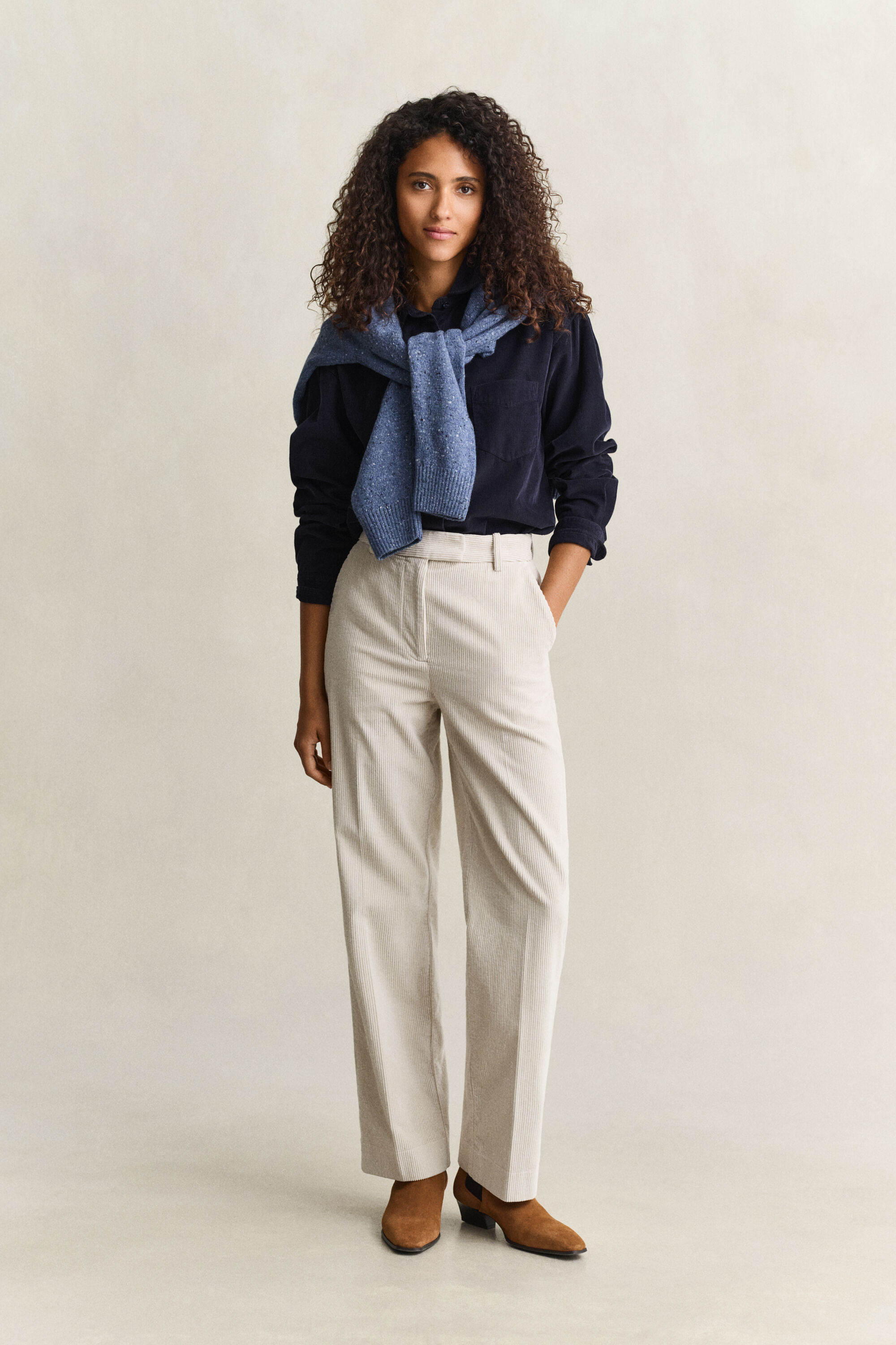 Geklede corduroy broek