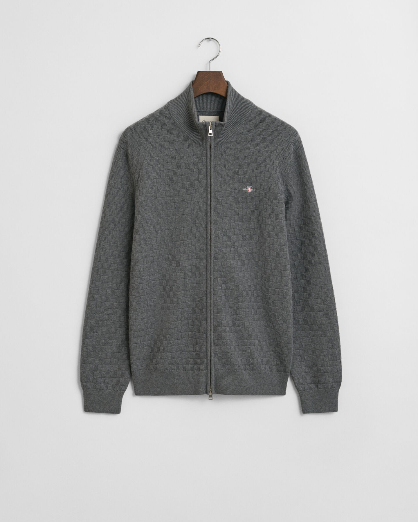 Pull zippé texturé