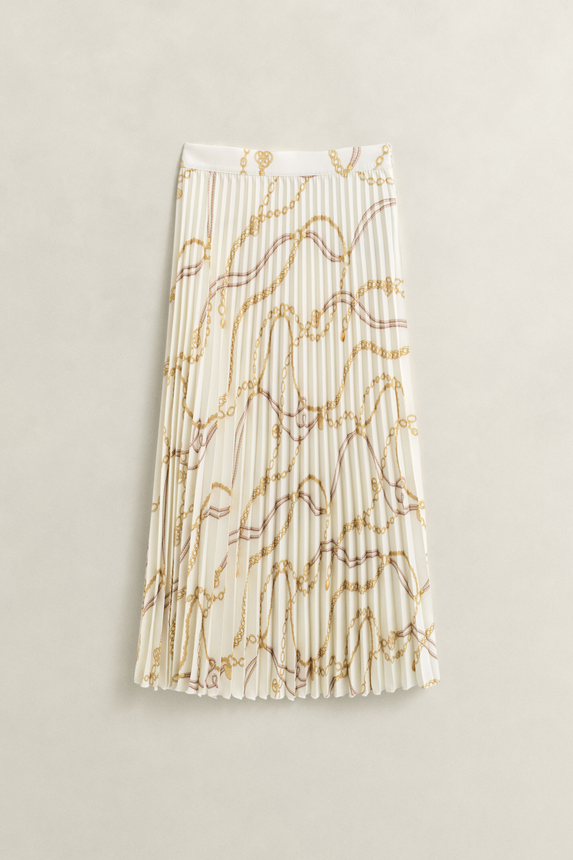 Jupe midi plissée à motif imprimé