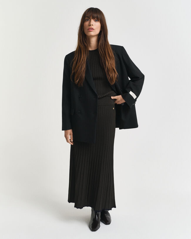 Contrast ribgebreide rok