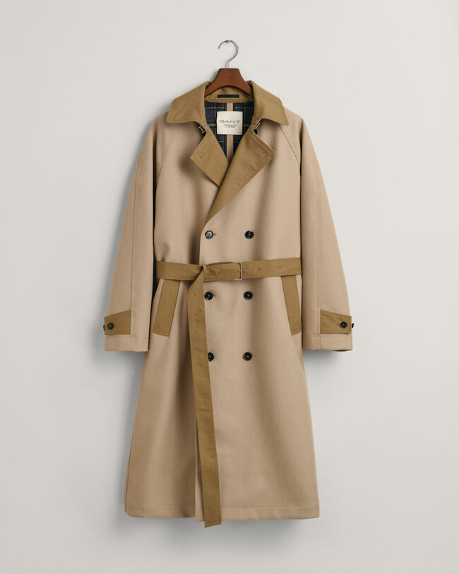 Trench-coat à coutures fixées