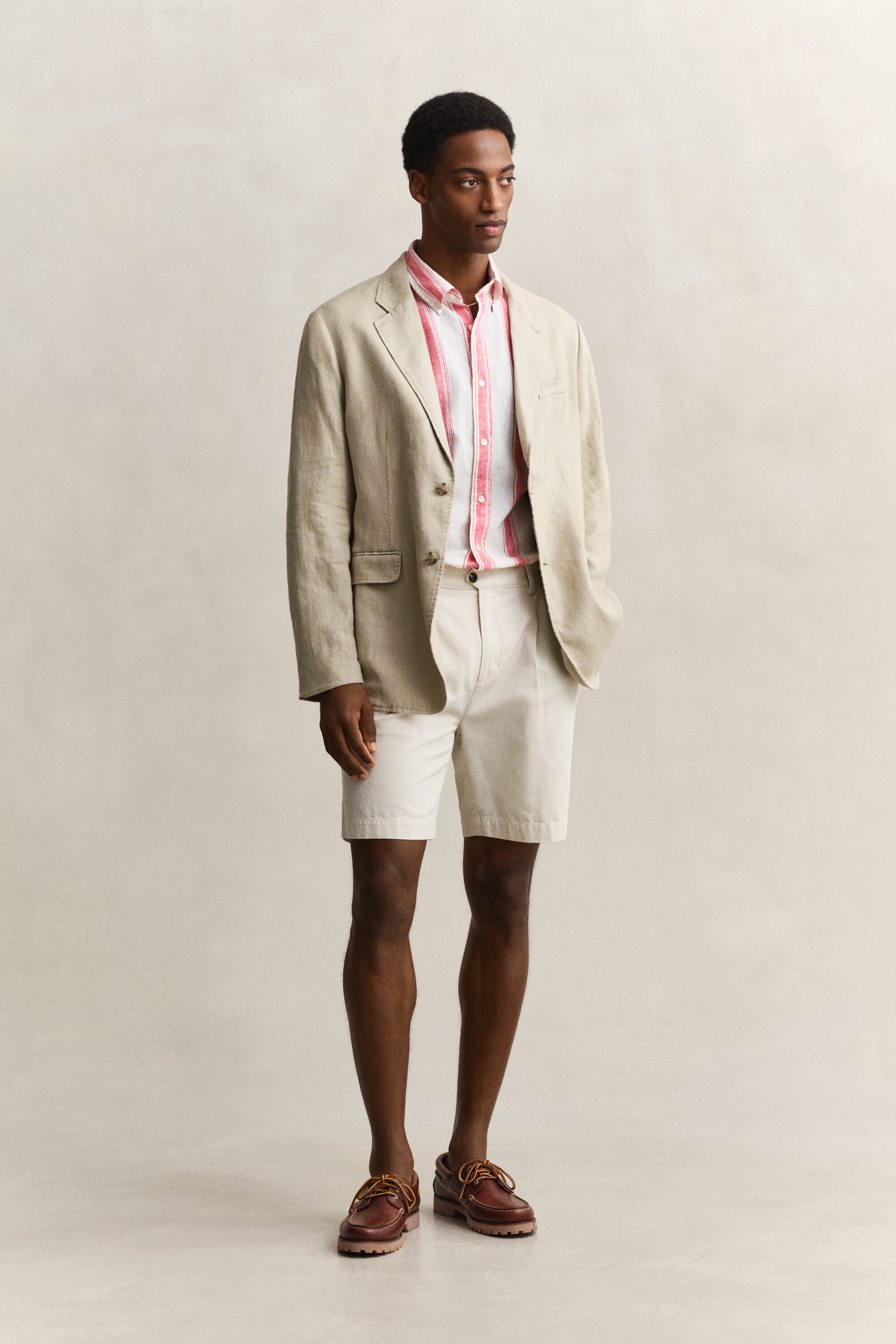 Gestreept overhemd van linnenmix