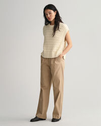 Textured spencer met ronde hals van katoen