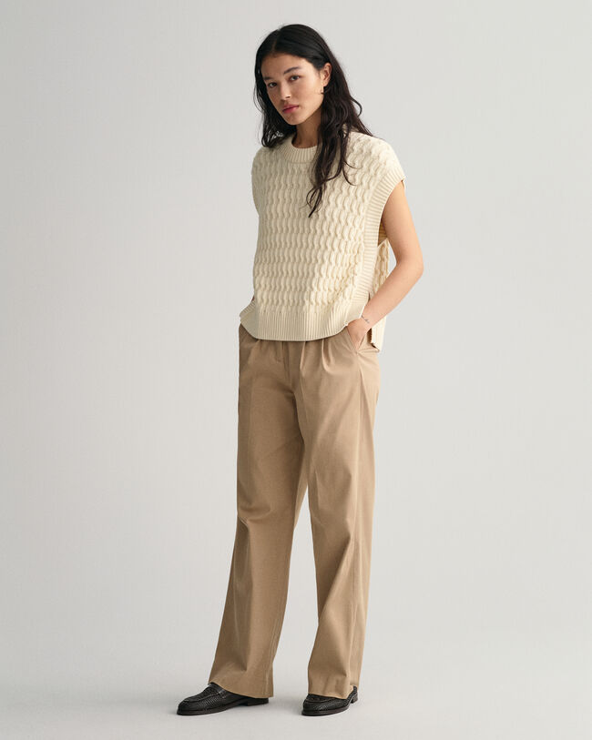 Textured spencer met ronde hals van katoen