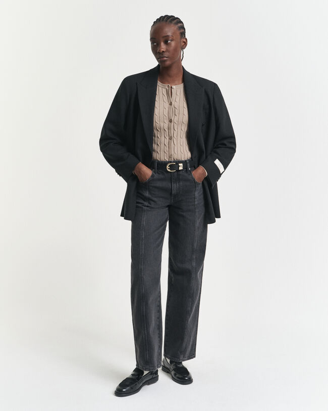 Kabelgebreid vest van stretchkatoen