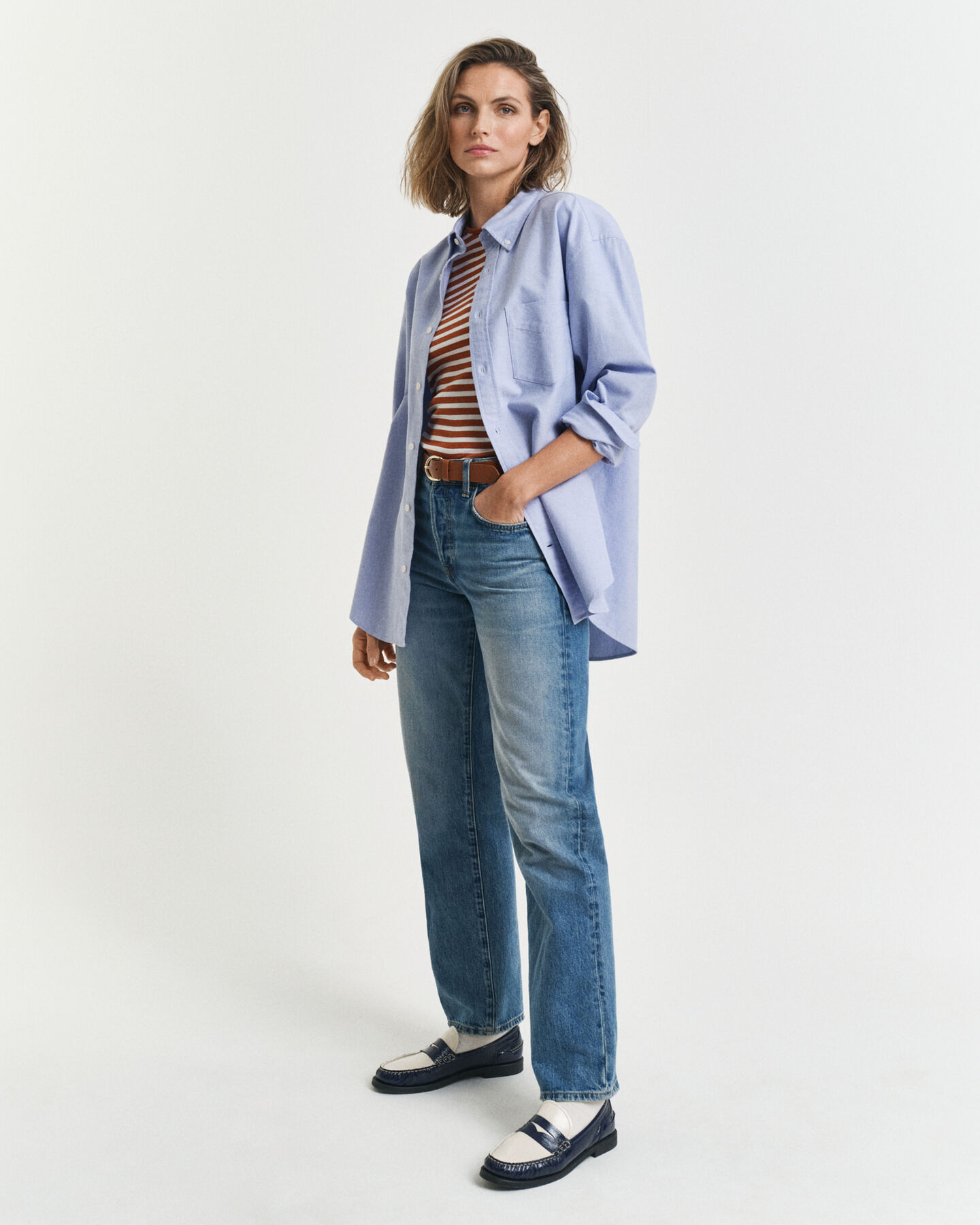 Ribshirt met strepen