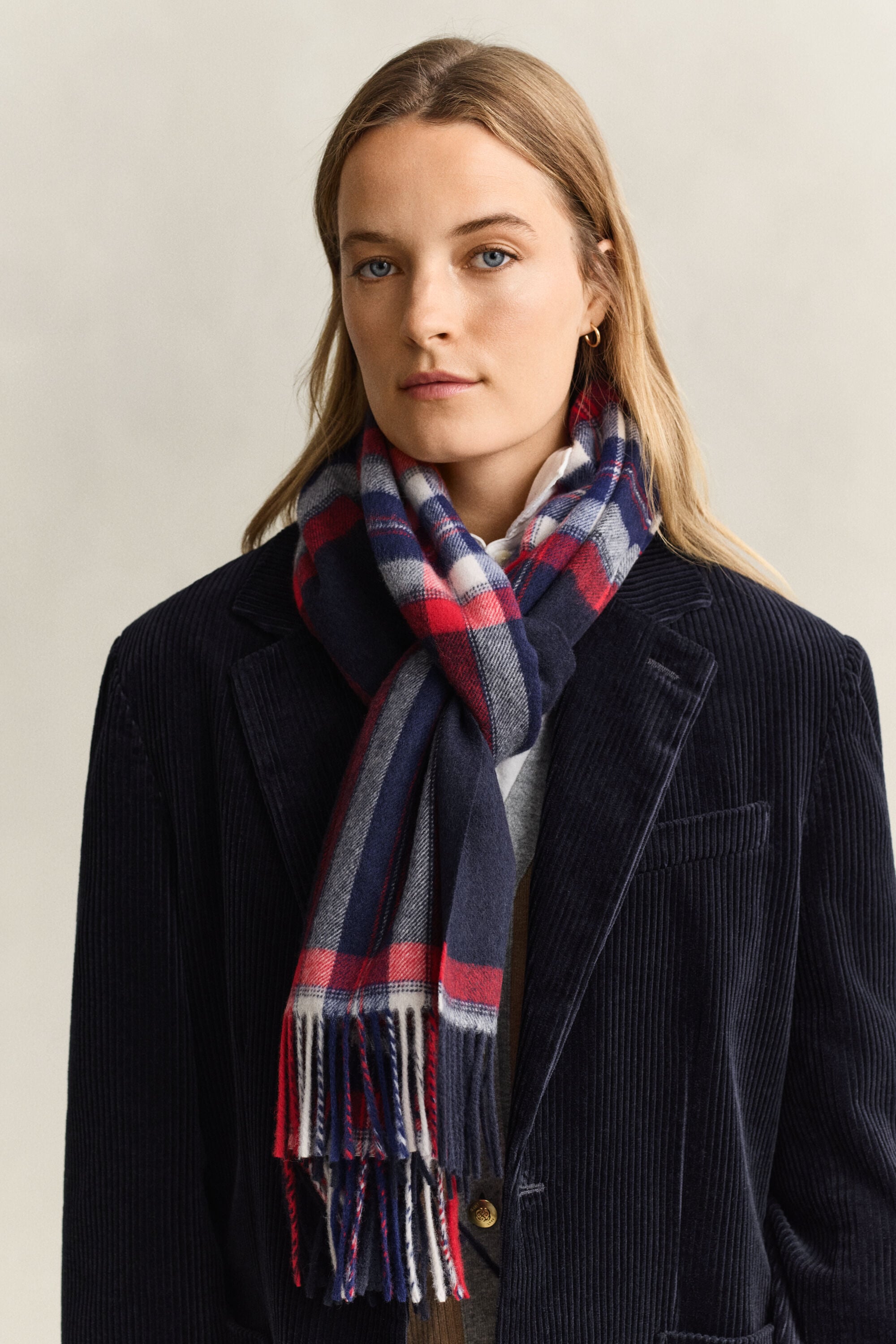Écharpe en laine à motif écossais