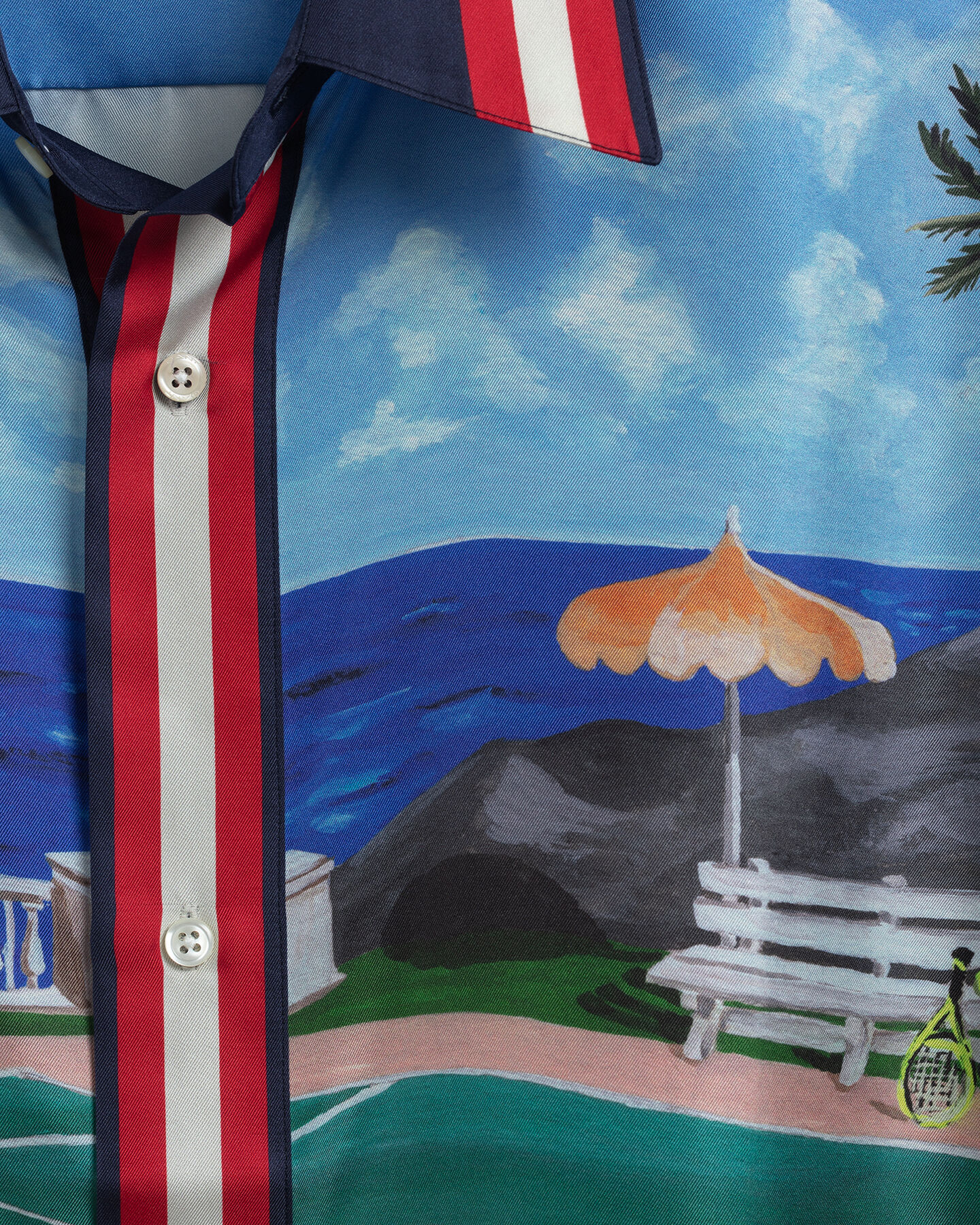 Regular Fit Scenery hemd met korte mouwen van zijde