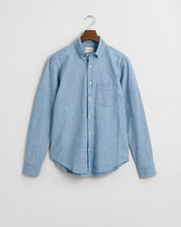 Chemise regular fit en chambray indigo