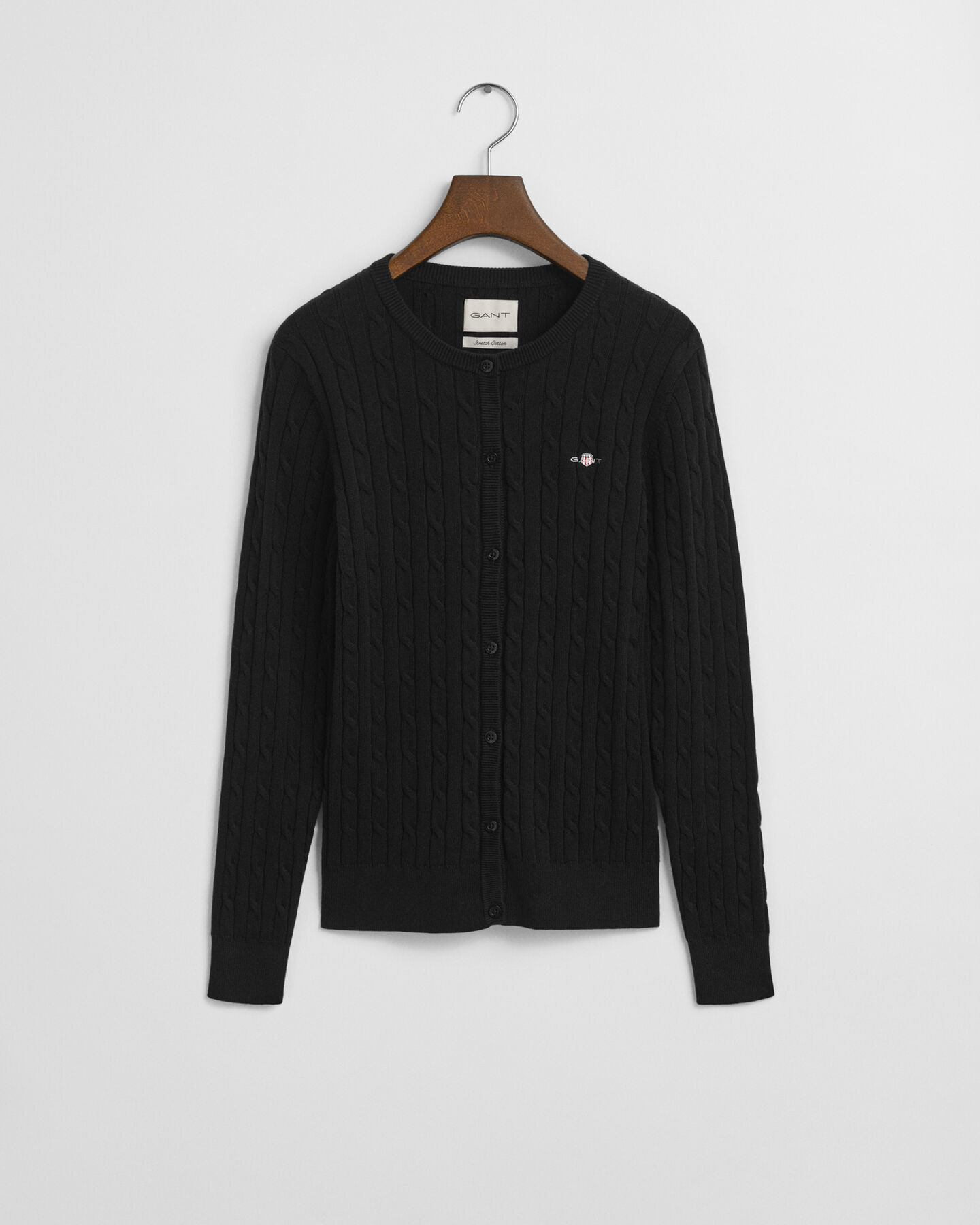 Kabelgebreid vest van stretchkatoen