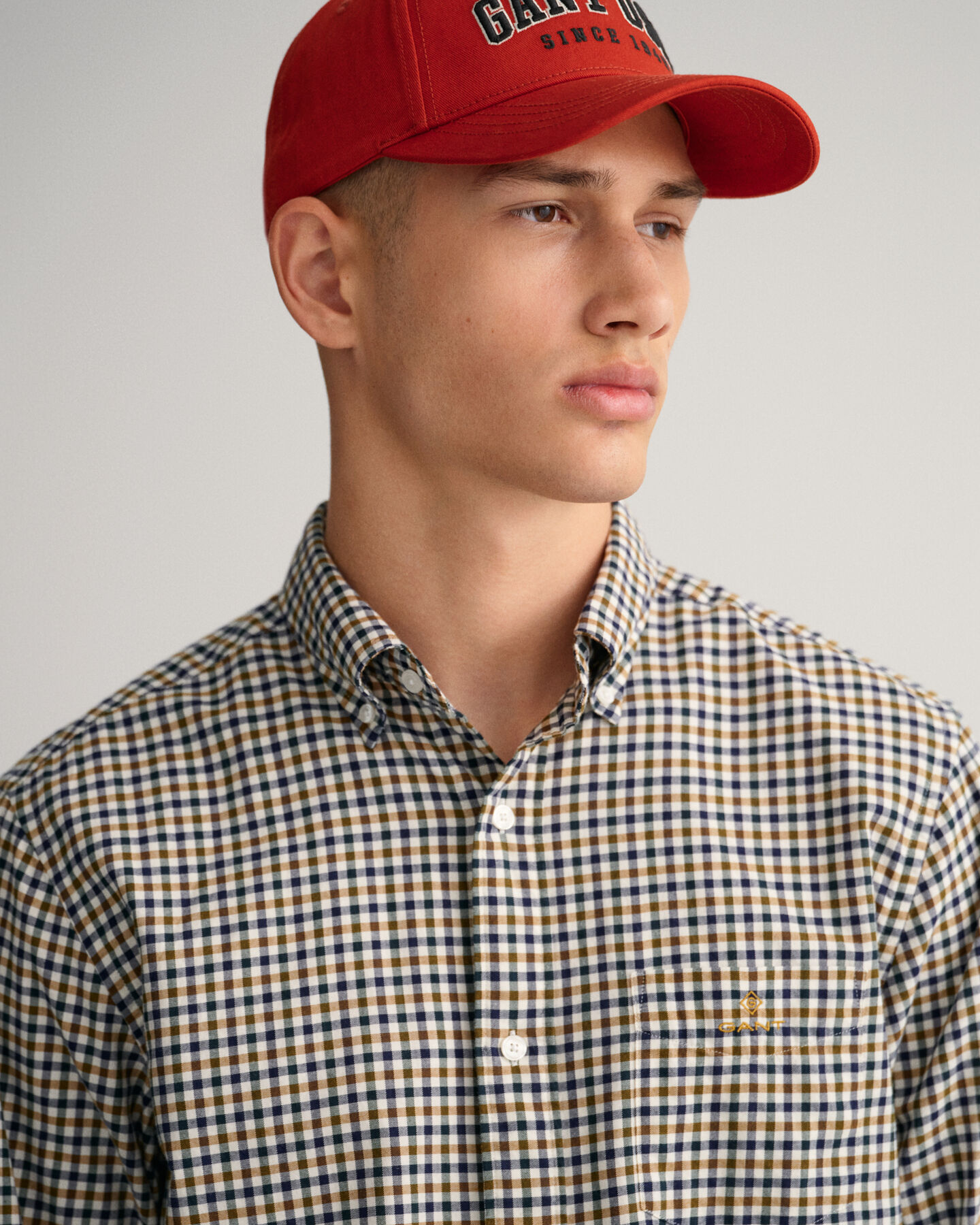 Regular Fit hemd van keperstof met Gingham-ruitje