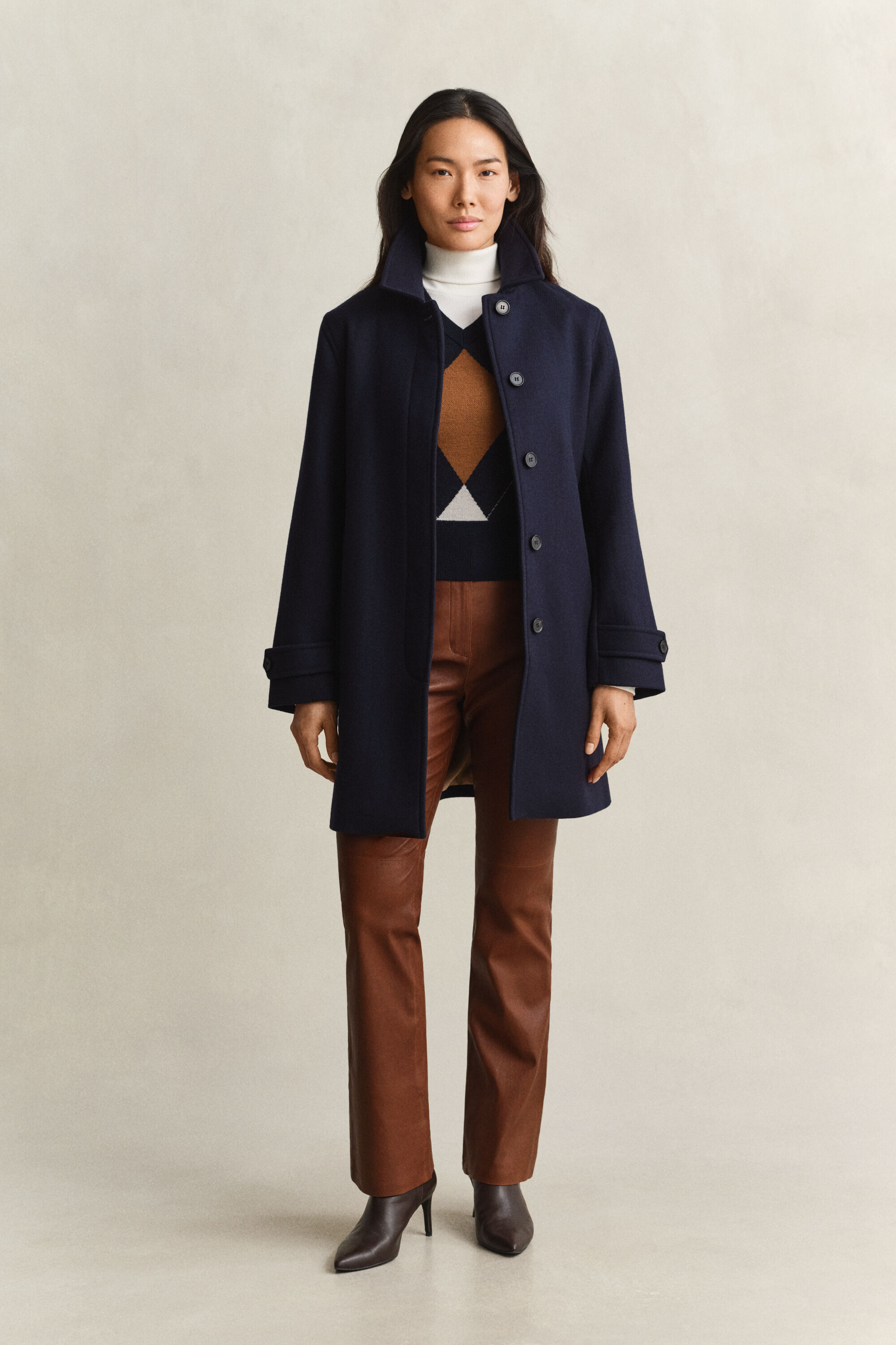Gebreide wollen spencer met Argyle-patroon
