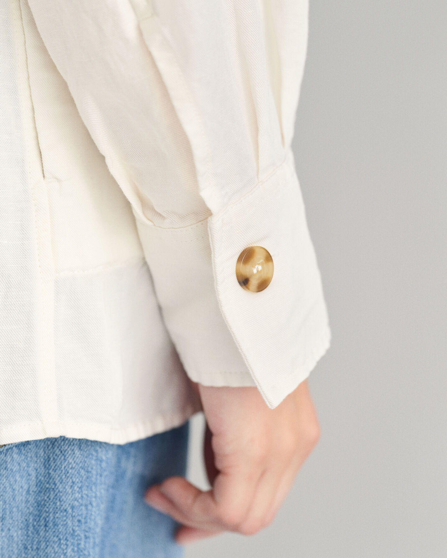 Overshirt met linnenmix