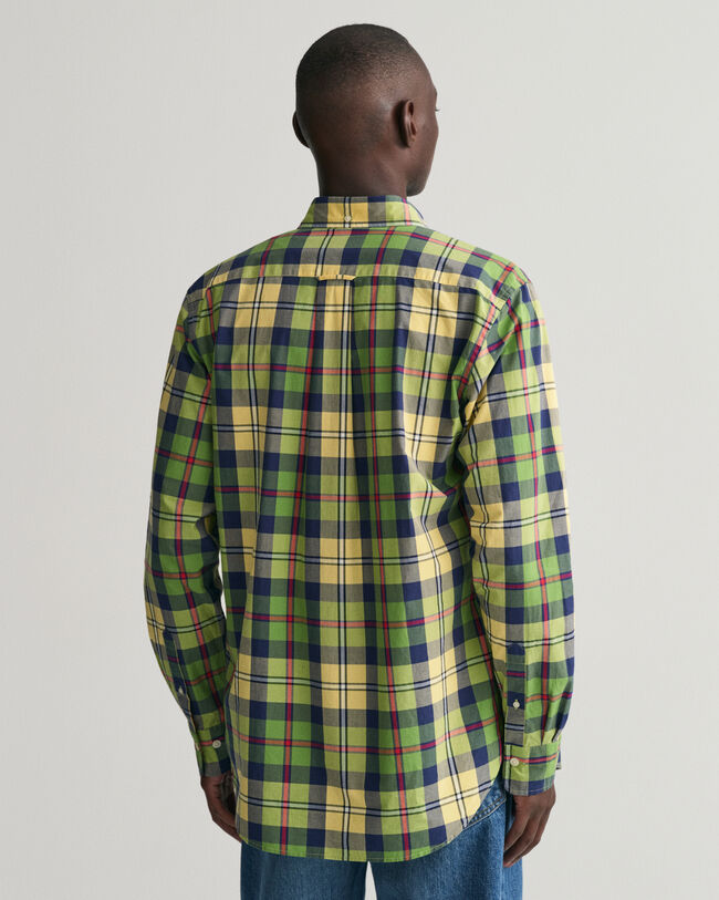 Regular Fit popeline hemd met groot ruitpatroon