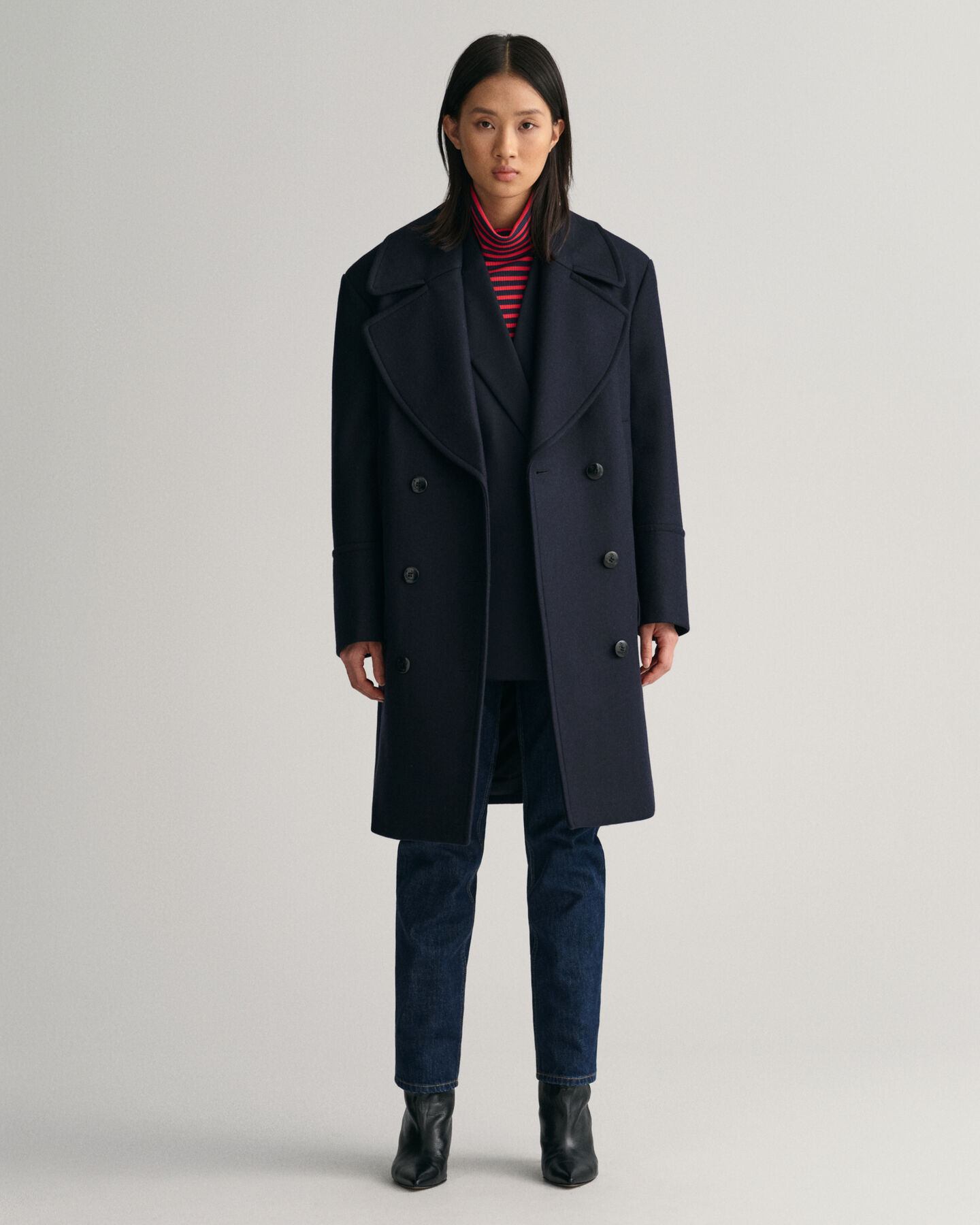 Caban en laine mélangée