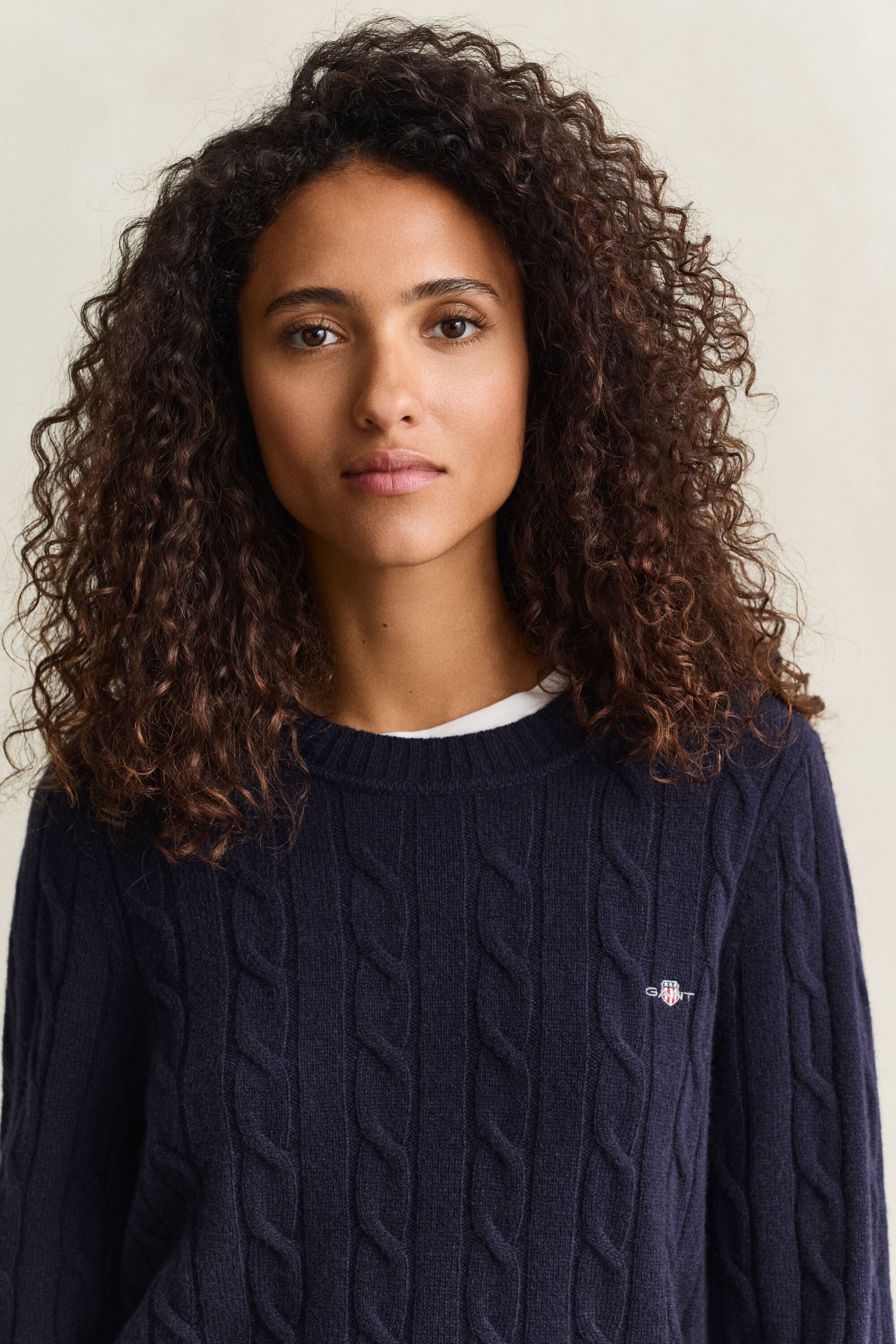 Pull en laine d’agneau à maille torsadée