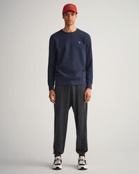 Waffle sweatshirt met ronde hals