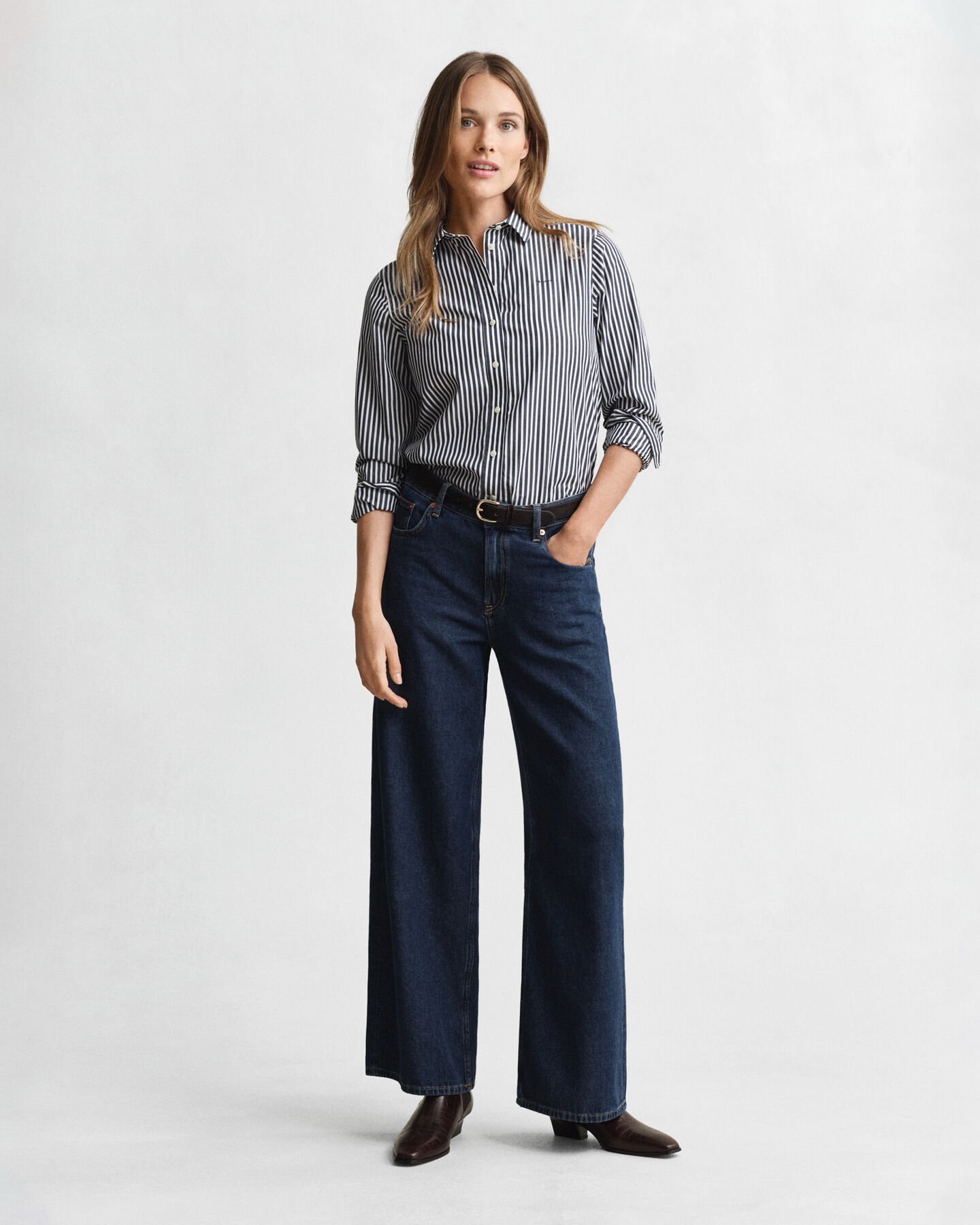 Regular Fit Classic hemd met strepen van poplin