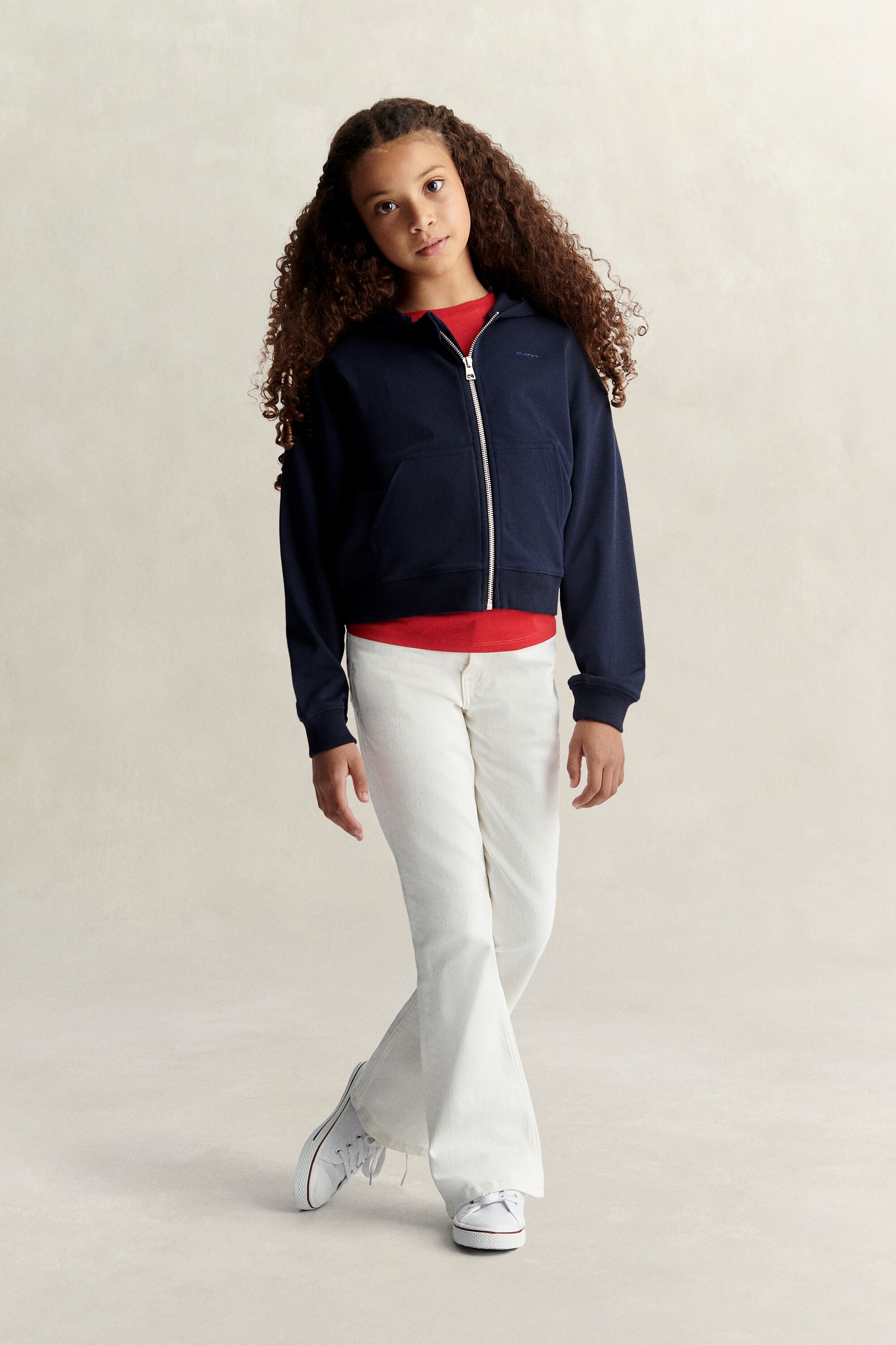 Sweat à capuche court zippé Ado Fille