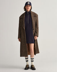 Jurk van sweatstof met korte ritssluiting