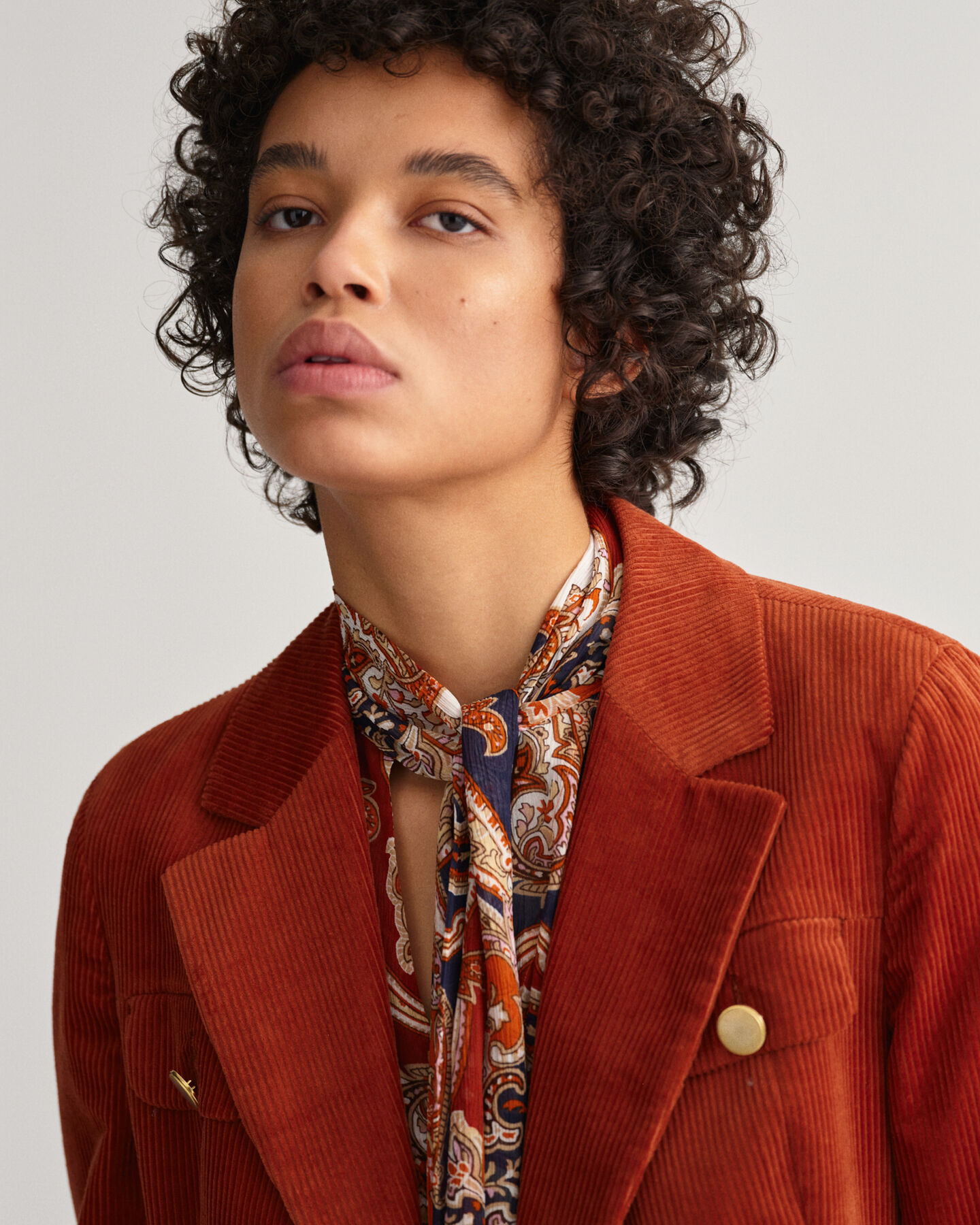 Veste blazer slim en velours côtelé