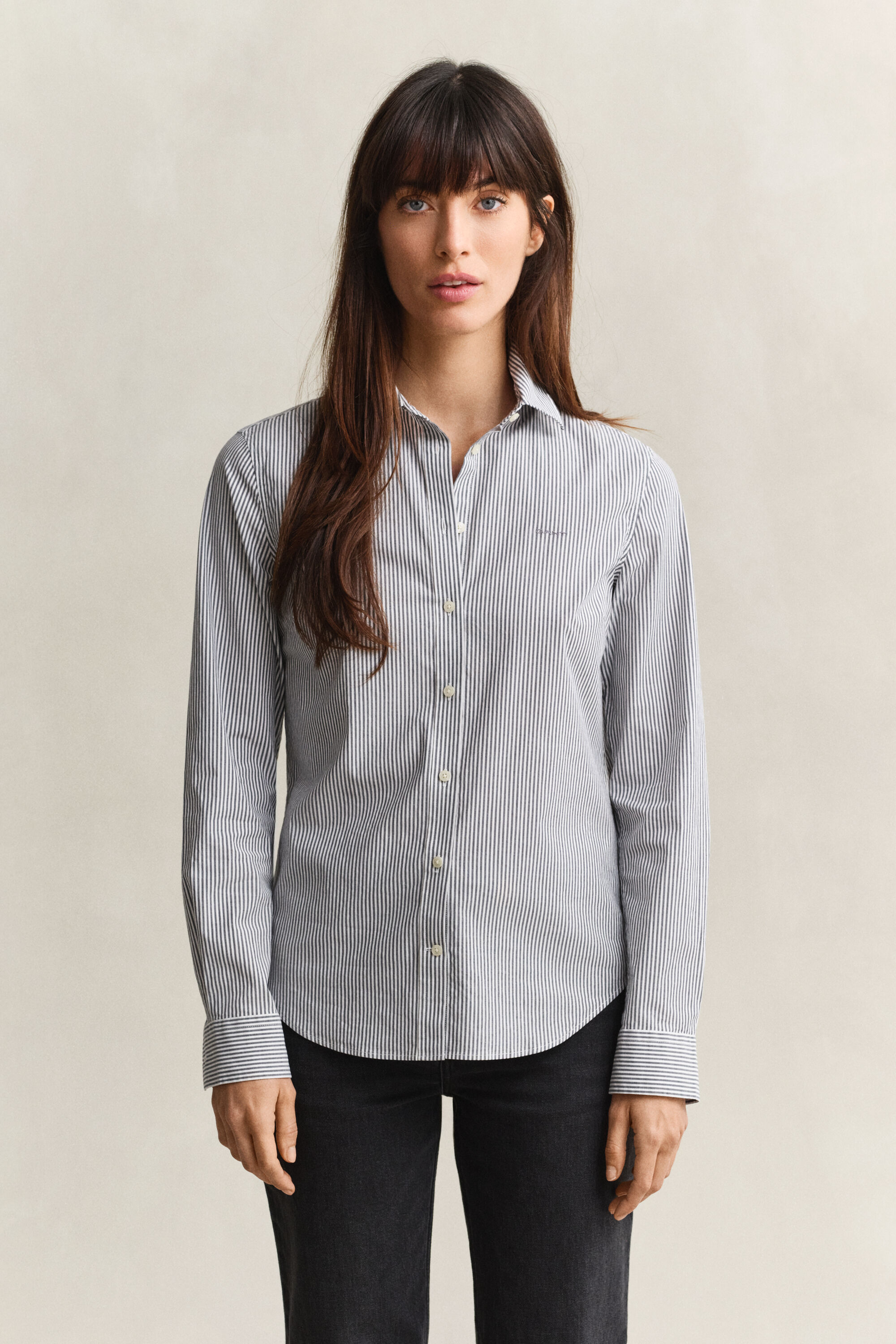 Poplin overhemd met strepen