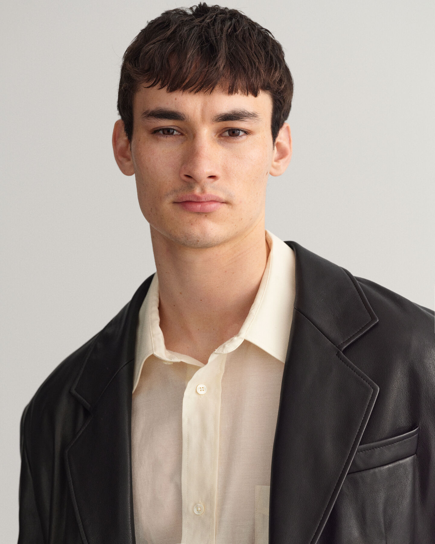 Veste blazer ultra-ample en cuir