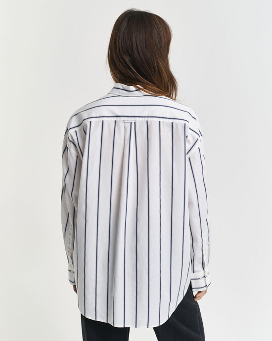 Oversized Classic gestreept hemd van poplin