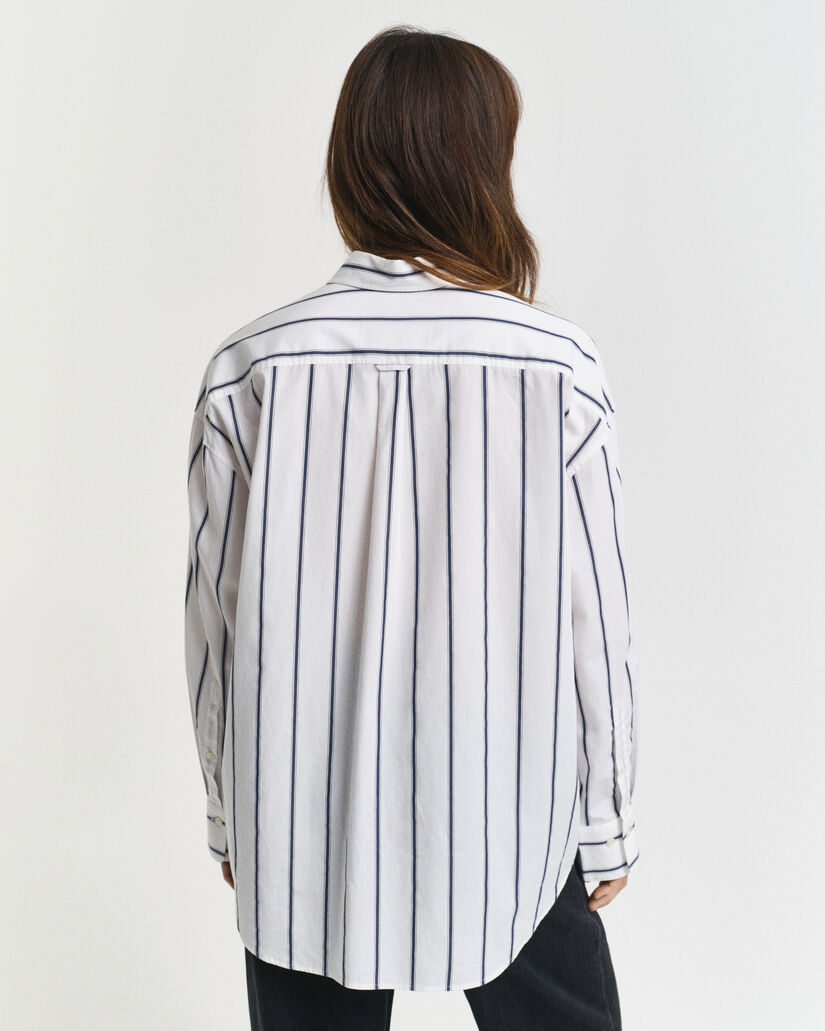 Oversized Classic gestreept hemd van poplin