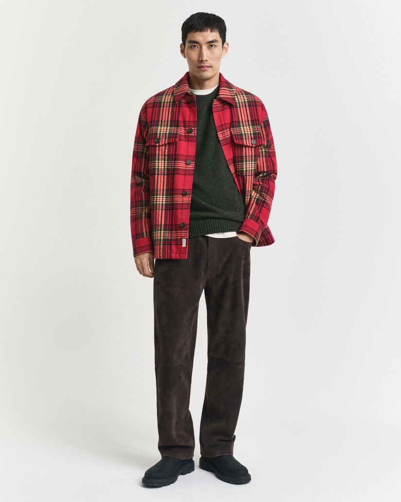 Pull col rond en laine mélangée mouchetée